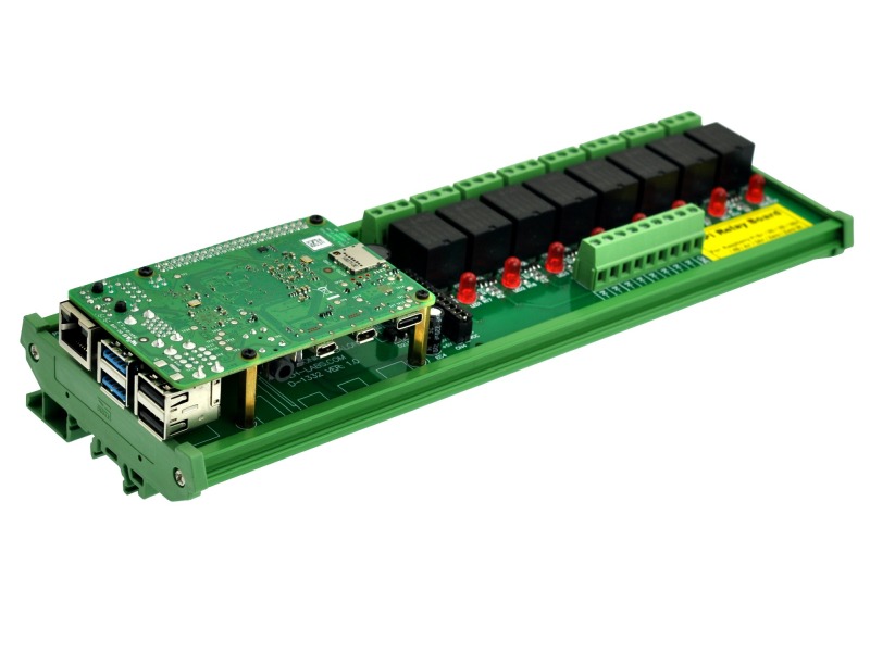 DIN Rail Mount 8 SPDT IoT Power Relay Module for Raspberry Pi