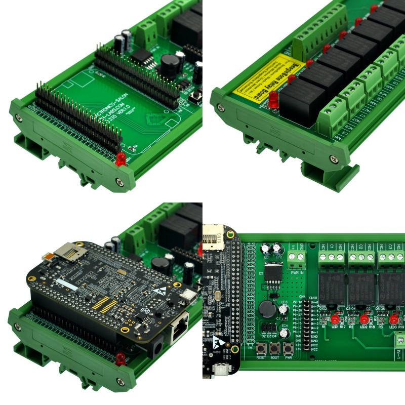 DIN Rail Mount 8 SPDT IoT Power Relay Module for BeagleBone Black