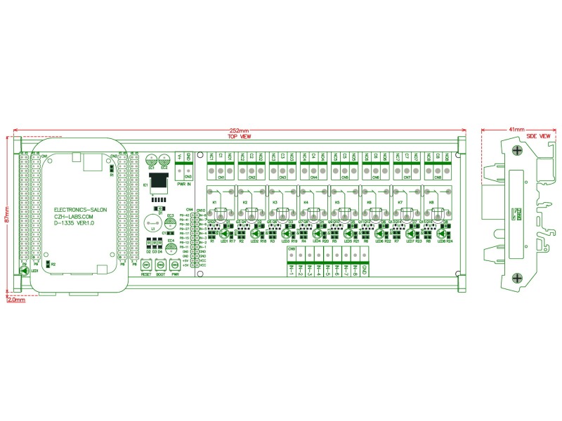 DIN Rail Mount 8 SPDT IoT Power Relay Module for BeagleBone Black