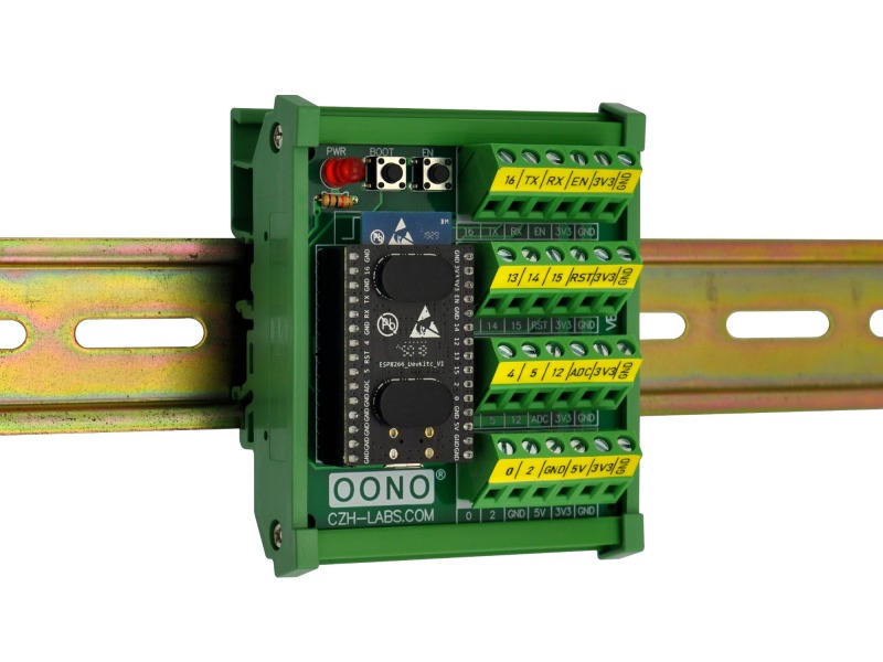 DIN Rail Mount Screw Terminal Block Breakout Module Board for ESP8266-DevKitC