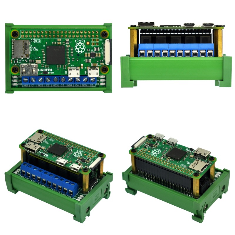 DIN Rail Mount 5 SPST-NO RPi IoT Power Relay Module for Raspberry Pi Zero / Zero-W