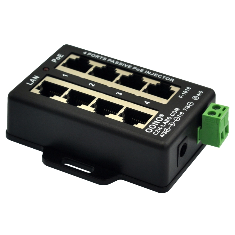 4 Ports Passive RJ45 PoE Power Injection Module, Power Over Ethernet Injector