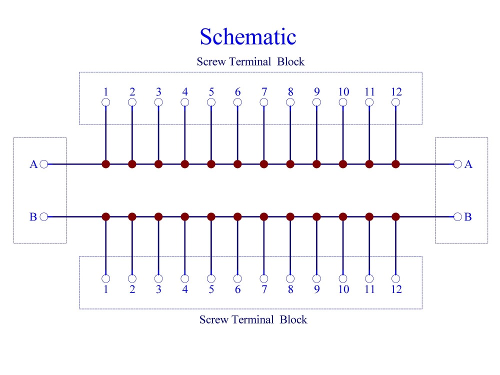 Screw Terminal Block Distribution Box Module 30A/300V 2x12 Position