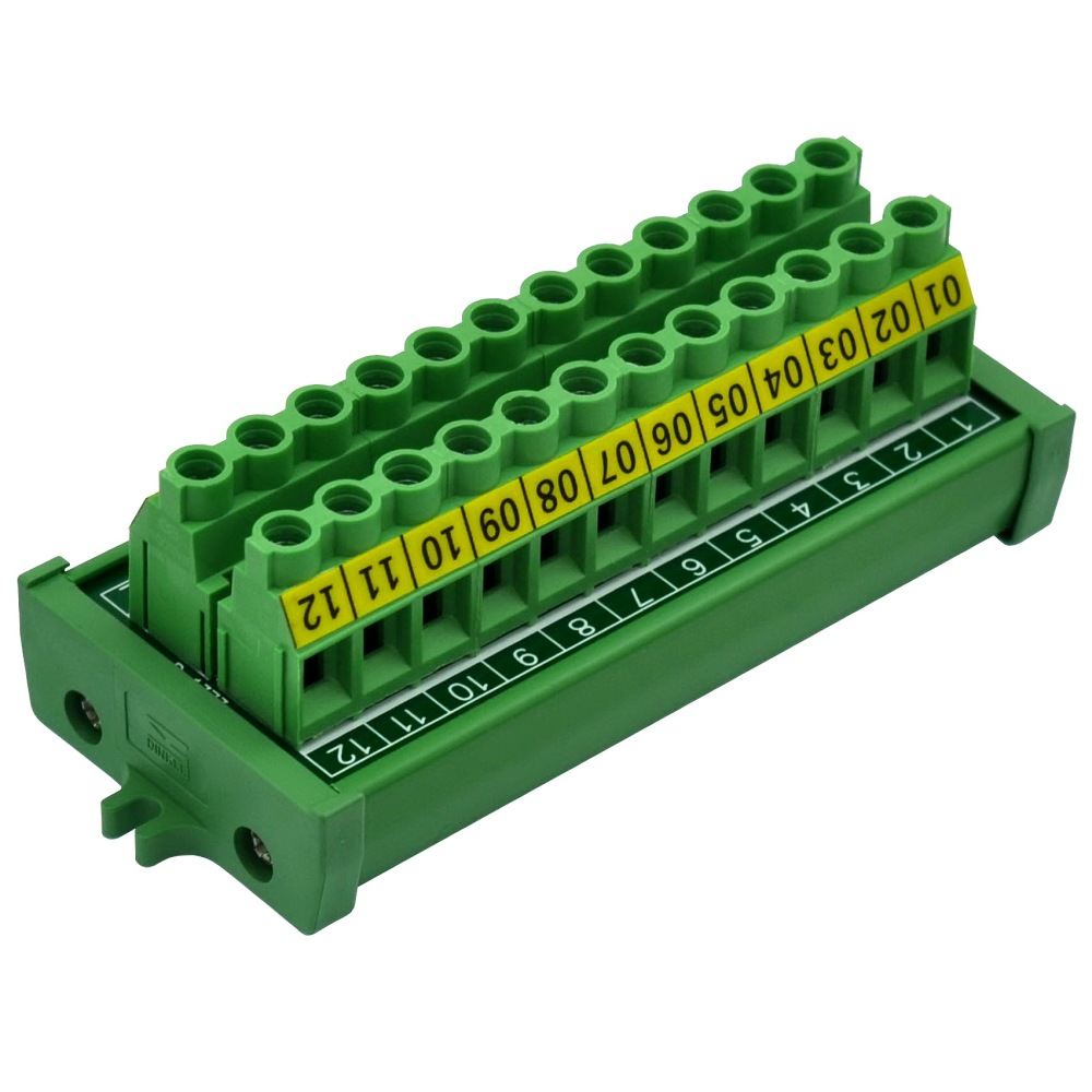 Screw Mount 30A/300V 12 Position Screw Terminal Block Distribution Module