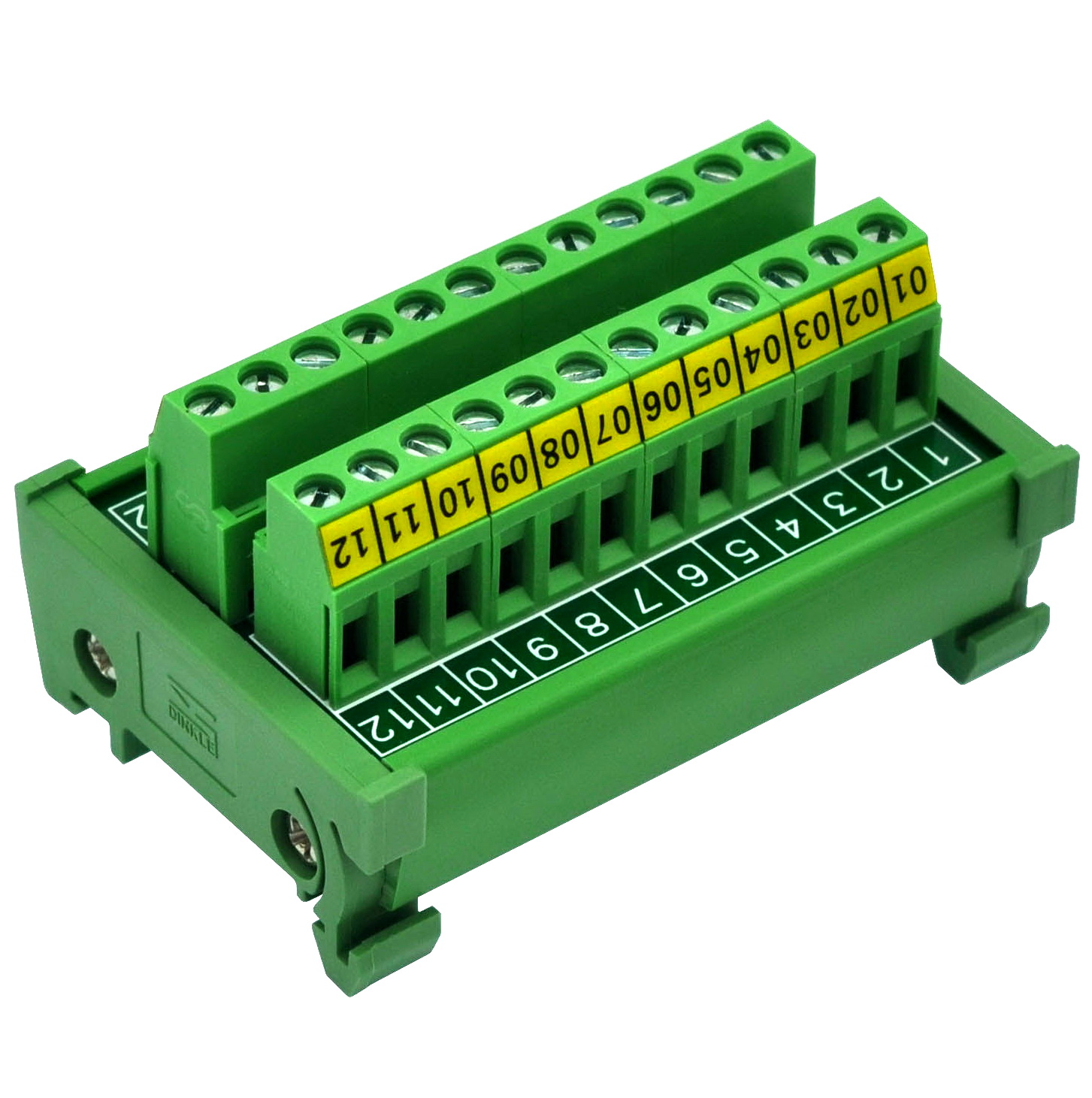 DIN Rail Mount 24A/400V 12 Position Screw Terminal Block Distribution ...