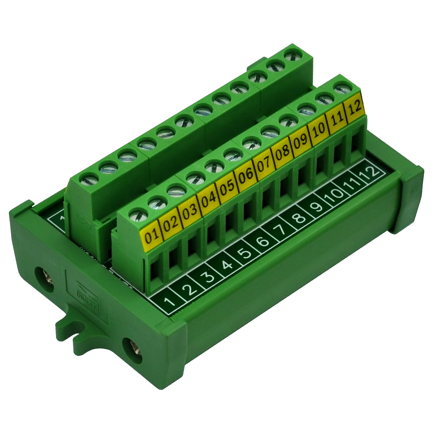 Screw Mount 24A/400V 12 Position Screw Terminal Block Distribution Module