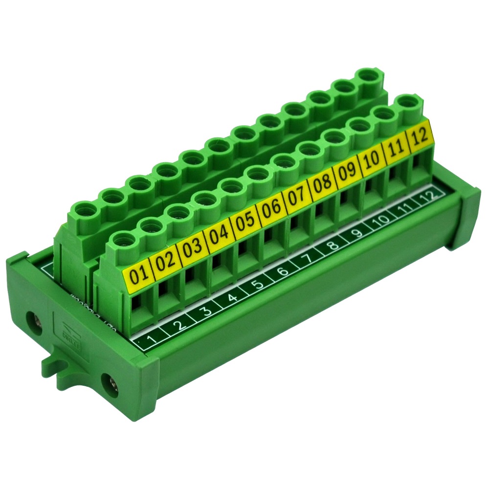 Screw Mount 30A/300V 12 Position Screw Terminal Block Distribution Module