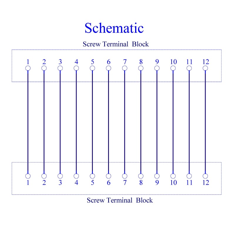 Screw Mount 30A/300V 12 Position Screw Terminal Block Distribution Module