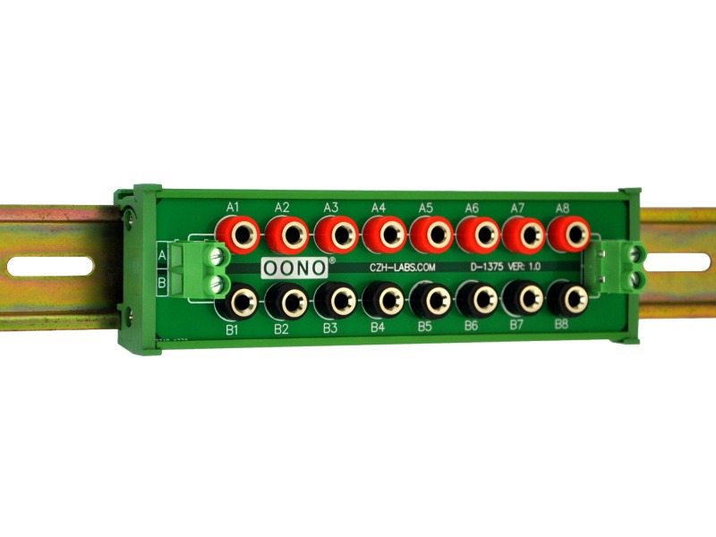 DIN Rail Mount 2 x 8 Position Banana Jack Distribution Module, DC Power ...