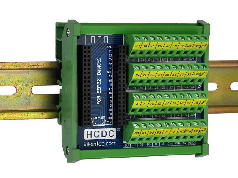DIN Rail Mount Screw Terminal Block Breakout Module Board for ESP32-DevKitC
