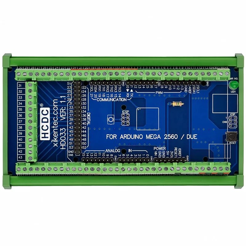 DIN Rail Mount Pinout Breakout Terminal Block Module for Arduino MEGA-2560 R3 / Due