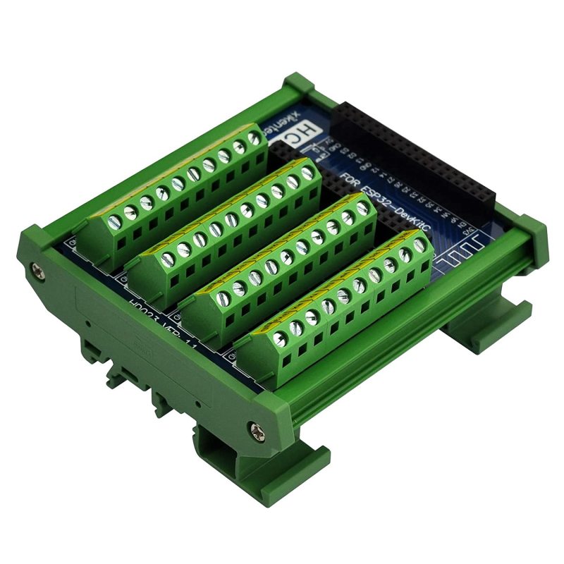 DIN Rail Mount Screw Terminal Block Breakout Module Board for ESP32-DevKitC