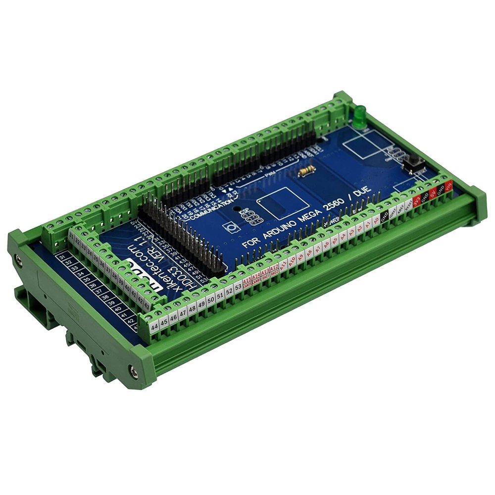 DIN Rail Mount Pinout Breakout Terminal Block Module for Arduino MEGA-2560 R3 / Due