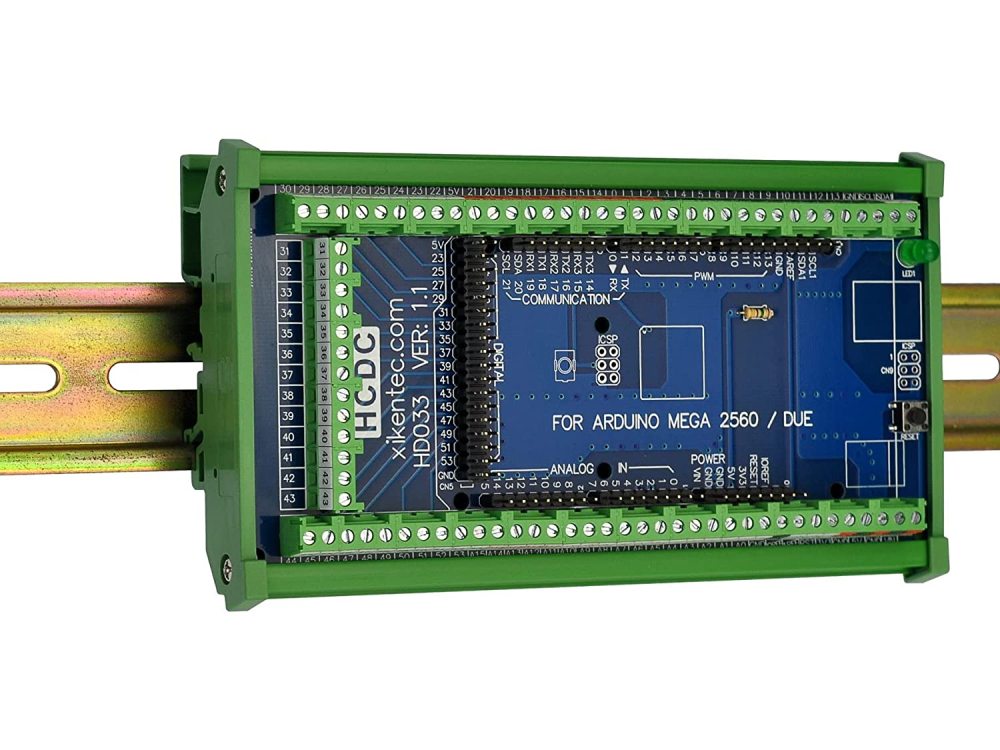 DIN Rail Mount Pinout Breakout Terminal Block Module for Arduino MEGA-2560 R3 / Due