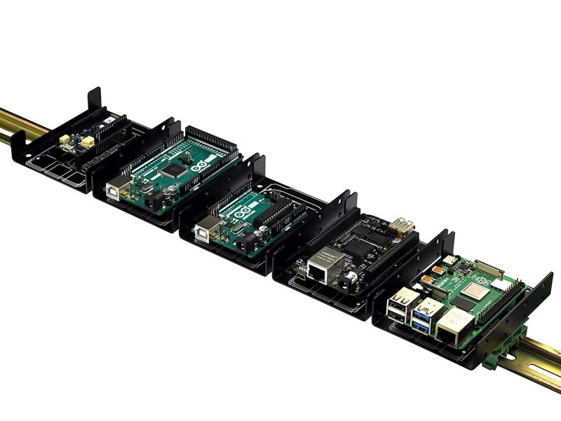 DIN Rail Mount Bracket for Raspberry Pi A+ B+ 2B 3B 3B+ 4B Zero Arduino Uno Mega Mkr BeagleBone
