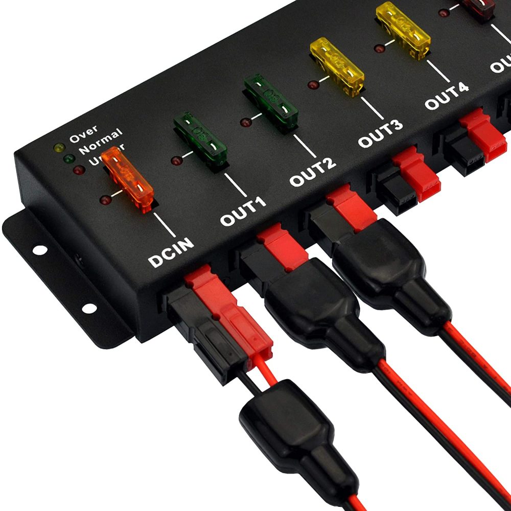 HCDC 1 in 8 Out 40A Connector DC Power Splitter Distributor Source Strip Module