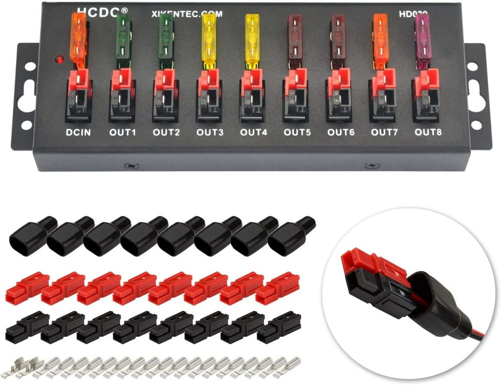 HCDC 1 in 8 Out 40Amp Connector Power Splitter Distributor Source Strip Module