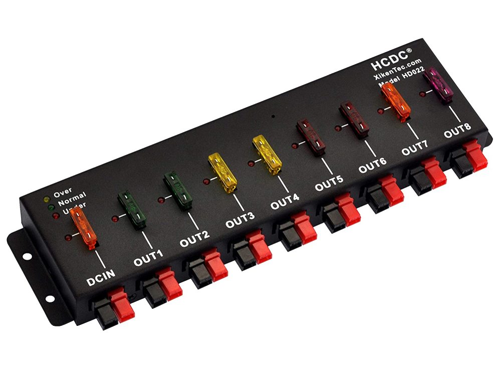 HCDC 1 in 8 Out 40A Connector DC Power Splitter Distributor Source Strip Module