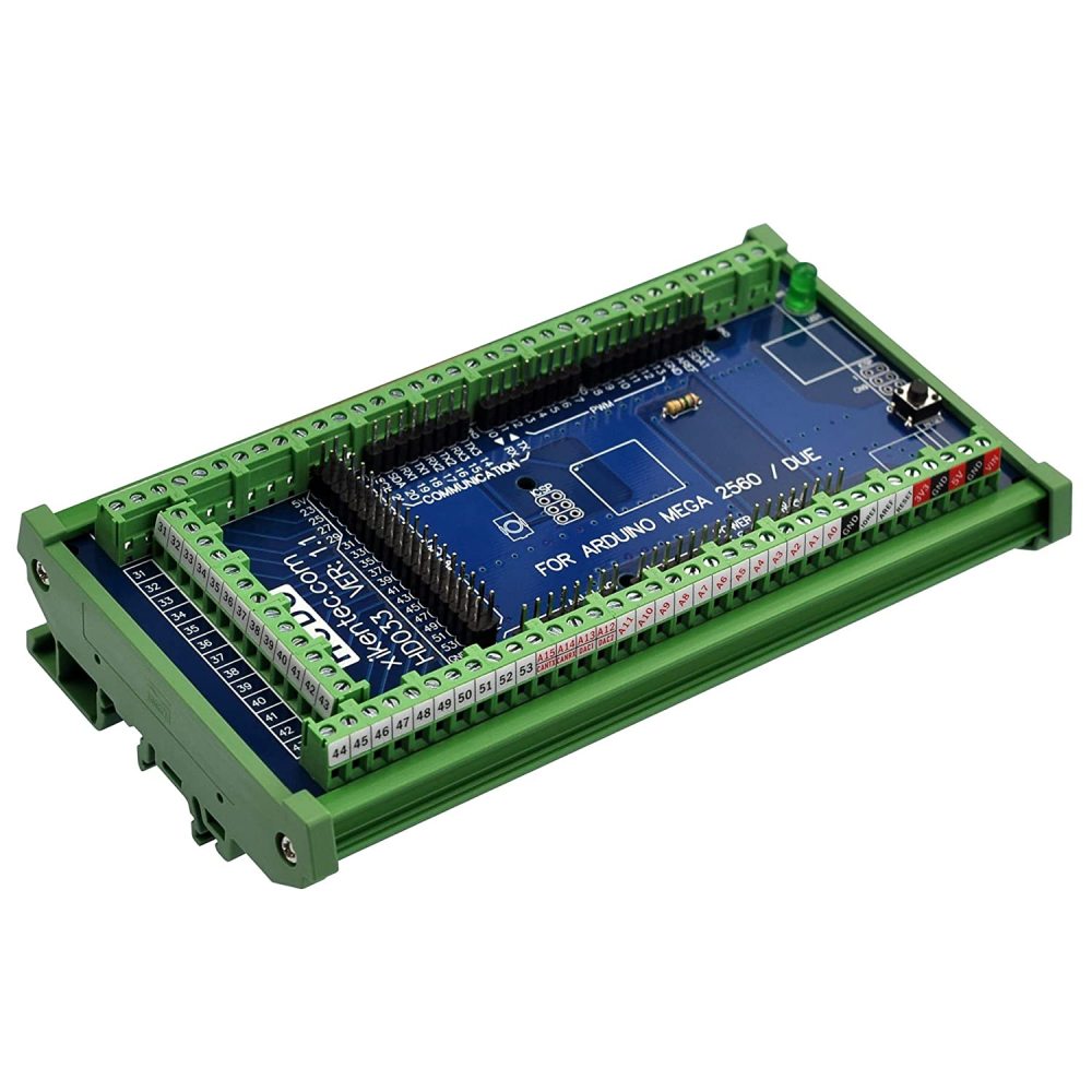DIN Rail Mount Pinout Breakout Terminal Block Module for Arduino MEGA-2560 R3 / Due