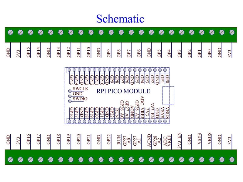 Terminal Block Breakout Module for Raspberry Pi Pico (Screw Mount)