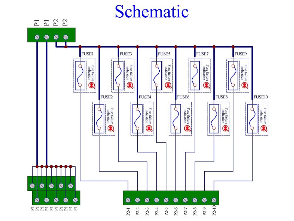 Screw Mount 10 Position Power Distribution Fuse Module Board, for 5 to 32V