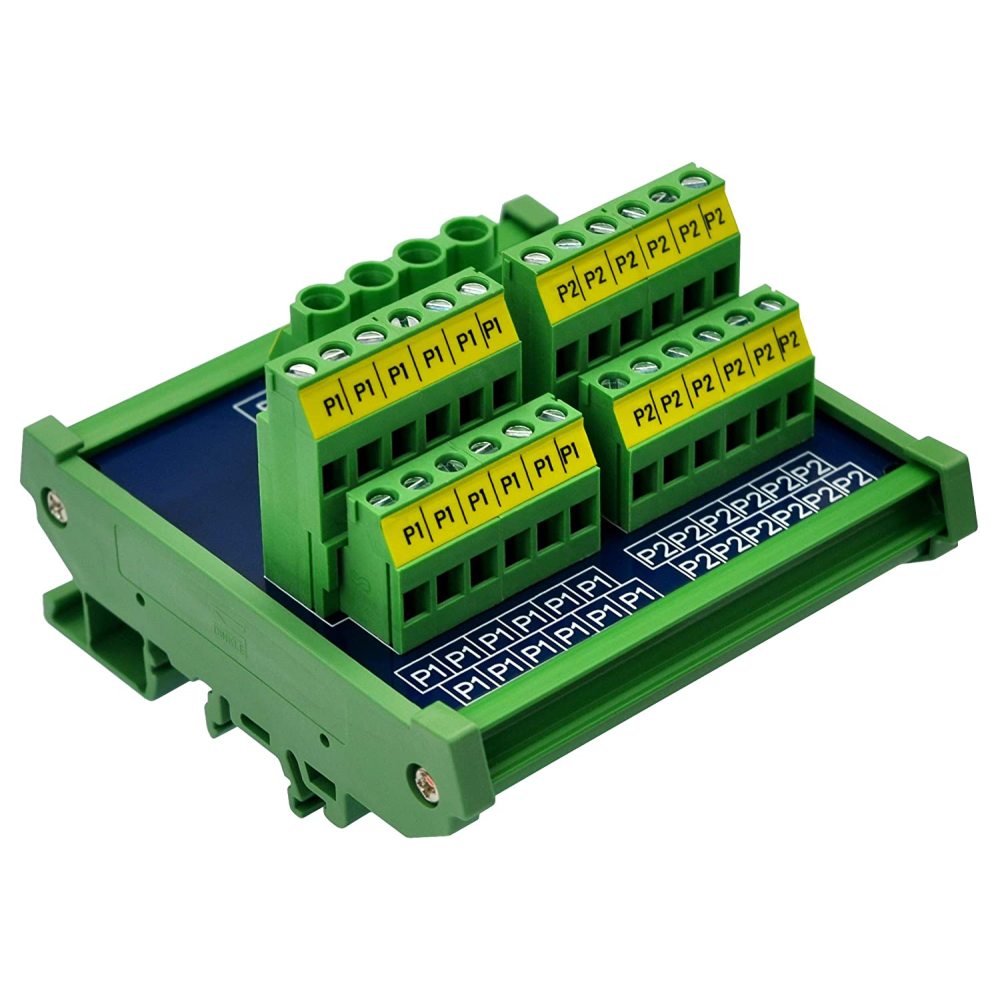 DIN Rail Mount 2x12 Position 40A 250V Screw Terminal Block Distribution Module