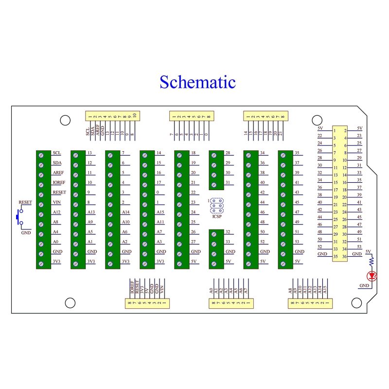 Screw Terminal Block Breakout Shield Module for Arduino MEGA-2560 R3
