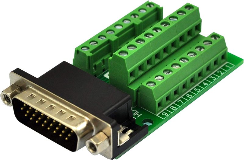 Slim Right Angle D-SUB Header Breakout Board Terminal Block DSUB Connector Module (DB26HD Male)