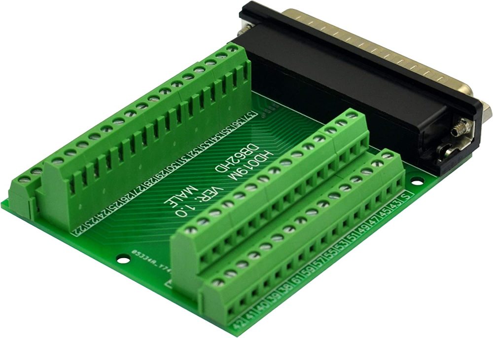 Slim Right Angle D-SUB Header Breakout Board Terminal Block DSUB Connector Module (DB62HD Male)