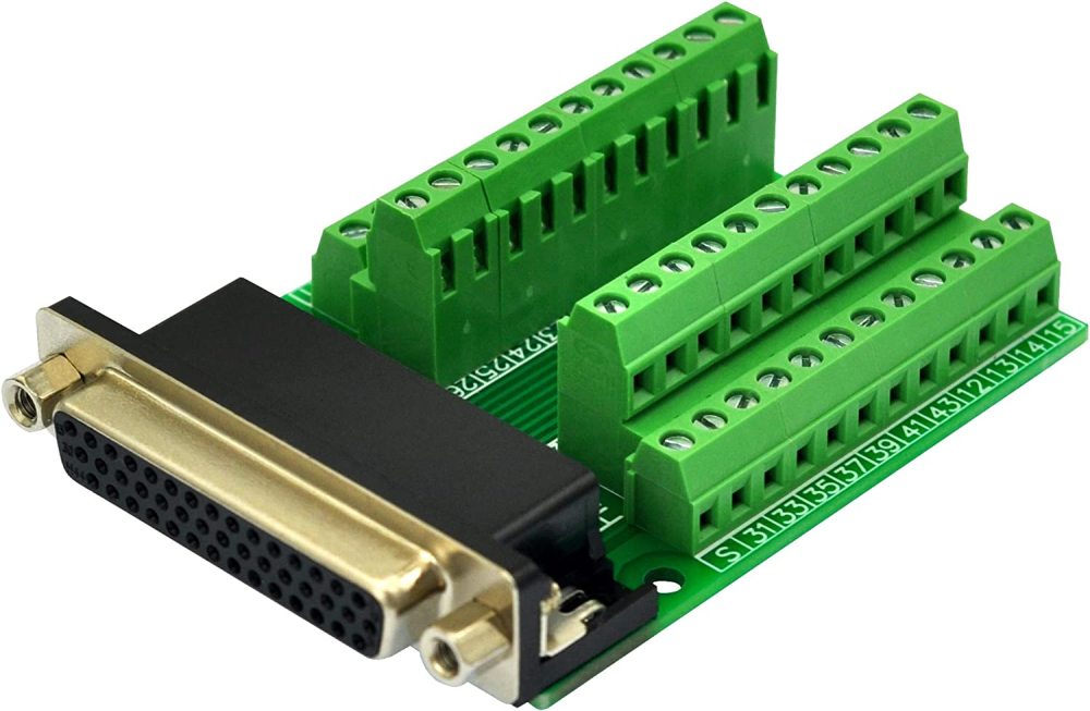 Slim Right Angle D-SUB Header Breakout Board Terminal Block DSUB Connector Module (DB44HD Female)