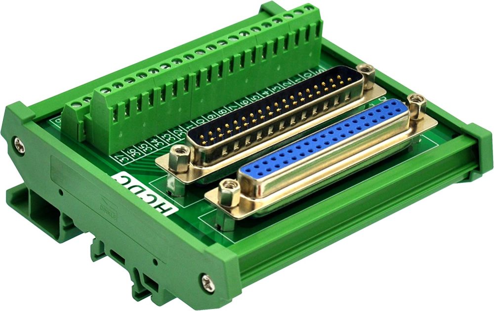 DIN Rail Mount D-SUB Male-Female Interface Module Terminal Block Breakout Board (DB37)