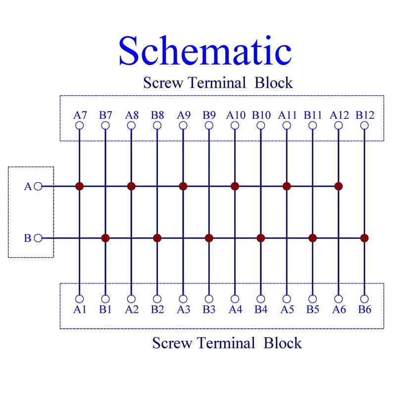 DIN Rail Mount 30Amp 48V 2x12 Position Screw Terminal Block Distribution Module