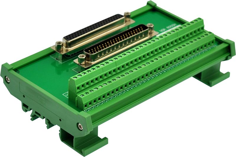 DIN Rail Mount D-SUB Male-Female Interface Module Terminal Block Breakout Board (DB62HD)