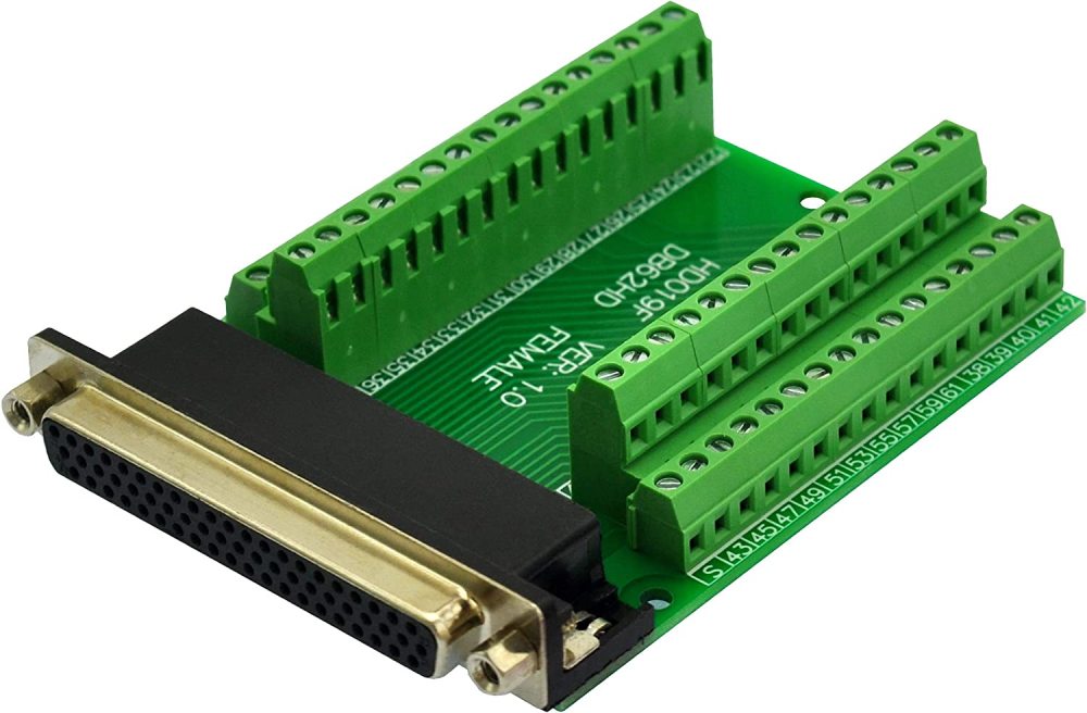 Slim Right Angle D-SUB Header Breakout Board Terminal Block DSUB Connector Module (DB62HD Female)