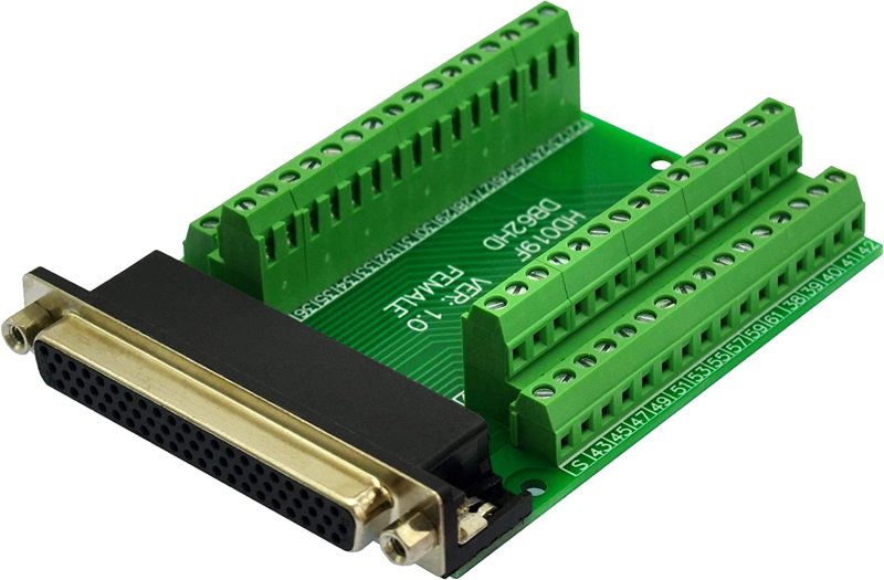 Slim Right Angle D-SUB Header Breakout Board Terminal Block DSUB Connector Module (DB62HD Female)