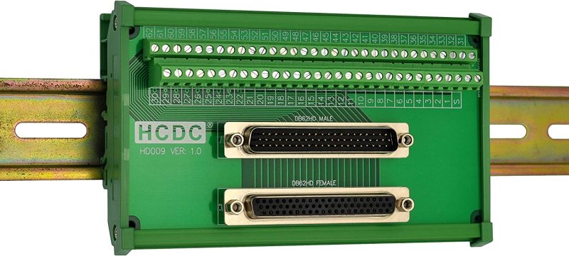 DIN Rail Mount D-SUB Male-Female Interface Module Terminal Block Breakout Board (DB62HD)