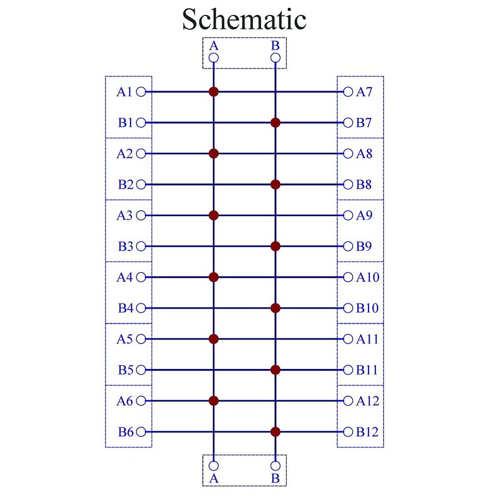 DIN Rail Mount 16Amp AC/DC 2x12 Position Terminal Block Distribution Module