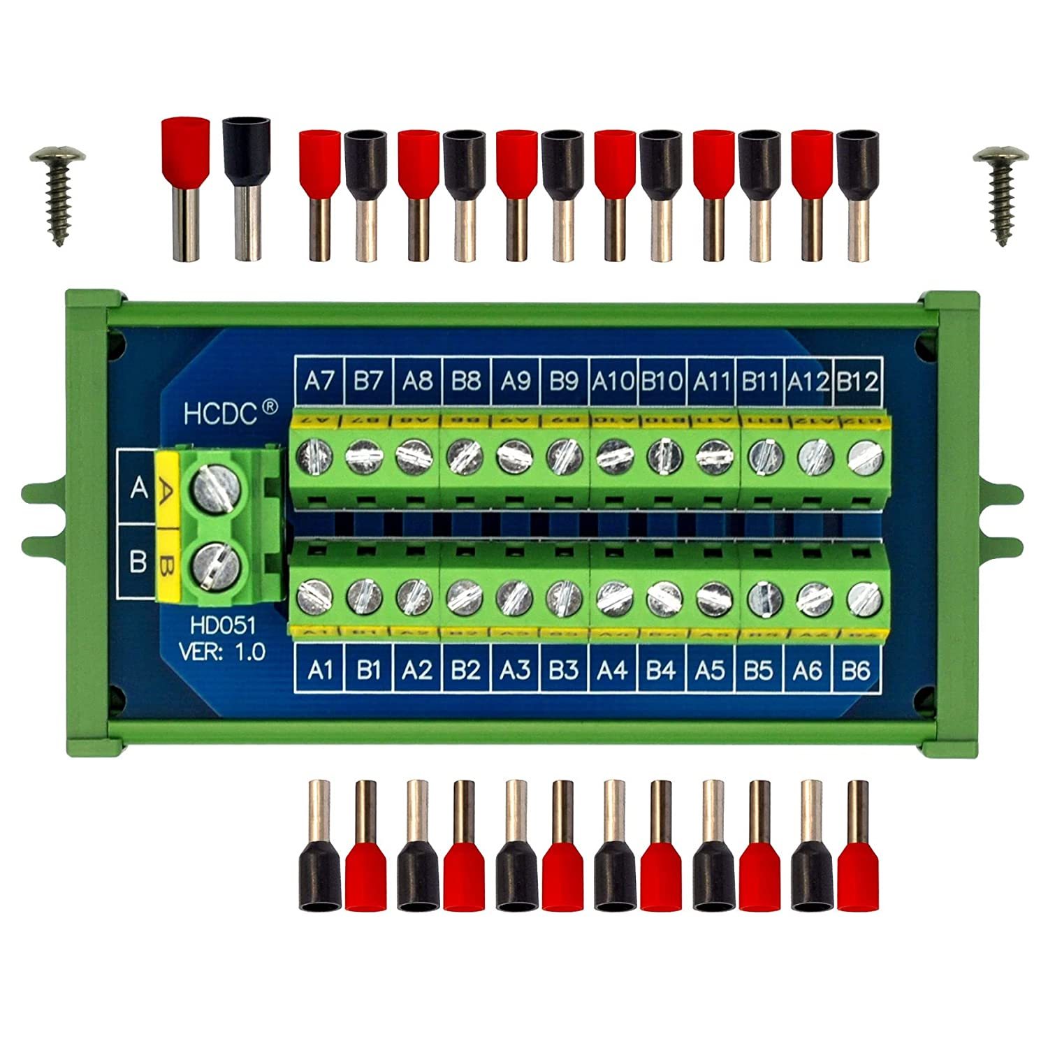 Screw Mount 30Amp 48V 2x12 Position Screw Terminal Block Distribution Module
