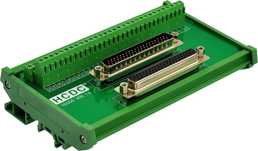 DIN Rail Mount D-SUB Male-Female Interface Module Terminal Block Breakout Board (DB62HD)