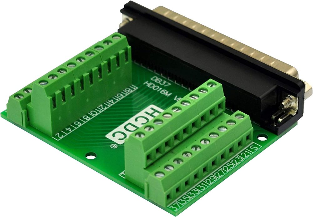 Slim Right Angle D-SUB Header Breakout Board Terminal Block DSUB Connector Module (DB37 Male)