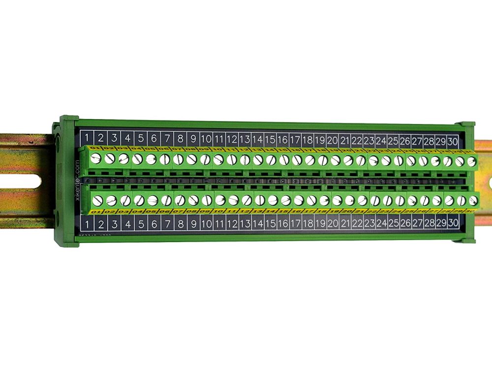 30 Position 24Amp/400V Screw Terminal Block Distribution Module (DIN Rail Mount)