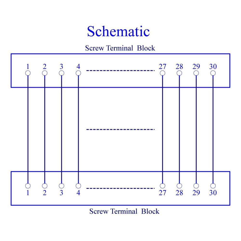30 Position 24Amp/400V Screw Terminal Block Distribution Module (DIN Rail Mount)