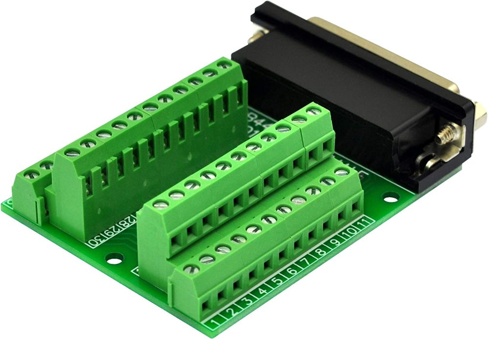 Slim Right Angle D-SUB Header Breakout Board Terminal Block DSUB Connector Module (DB44HD Female)