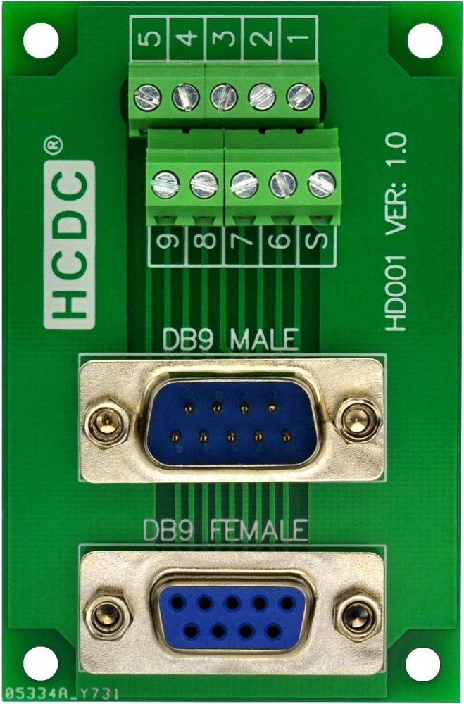 D-SUB Male-Female Breakout Board Terminal Block Interface Module (DB9)