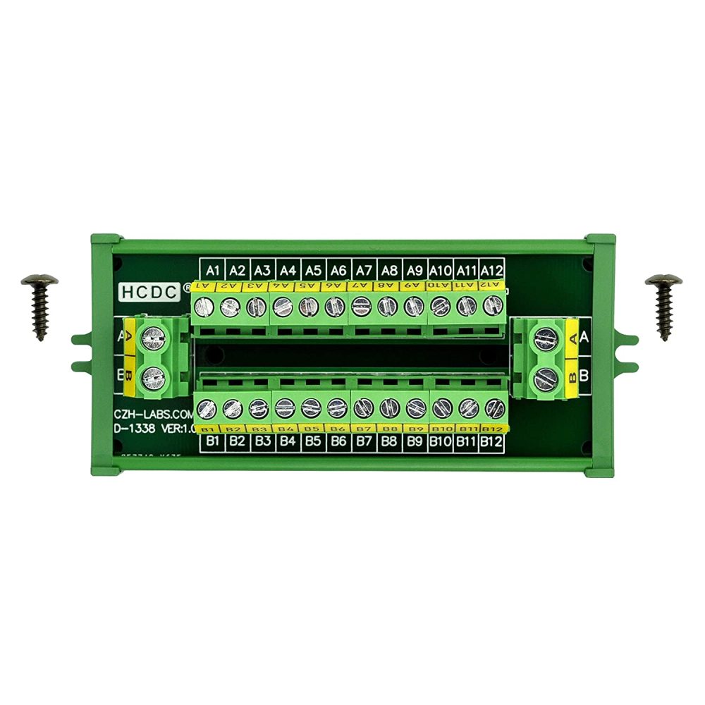 30Amp/300V 2x12 Position Terminal Block Distribution Module (Screw Mount)
