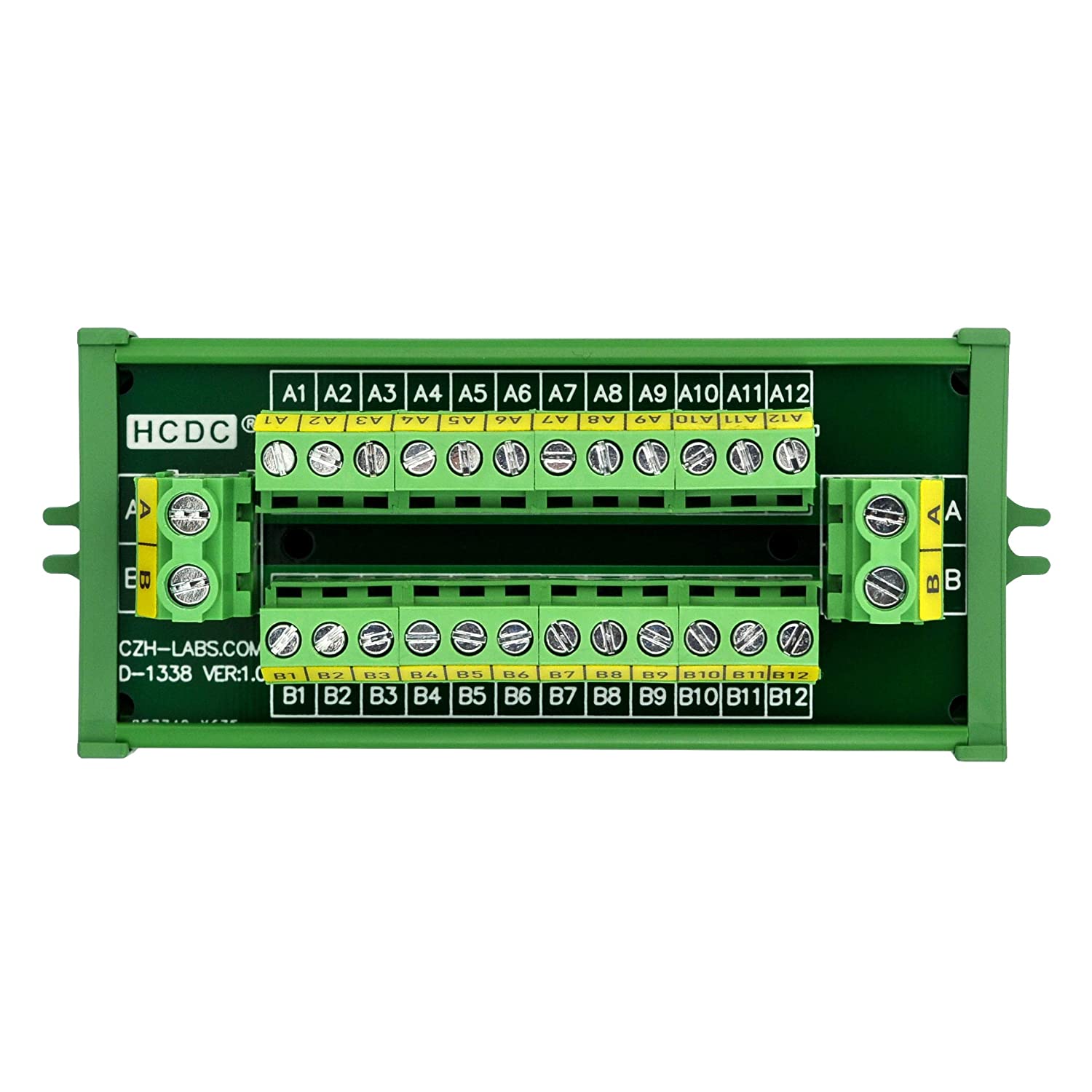 30Amp/300V 2x12 Position Terminal Block Distribution Module (Screw Mount)