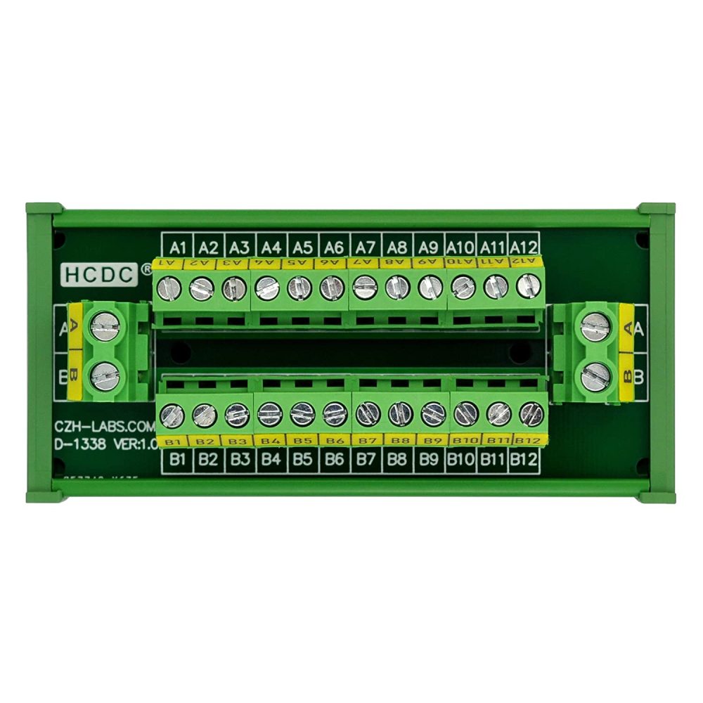 30Amp/300V 2x12 Position Terminal Block Distribution Module (DIN Rail Mount)