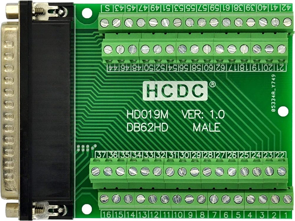 Slim Right Angle D-SUB Header Breakout Board Terminal Block DSUB Connector Module (DB62HD Male)