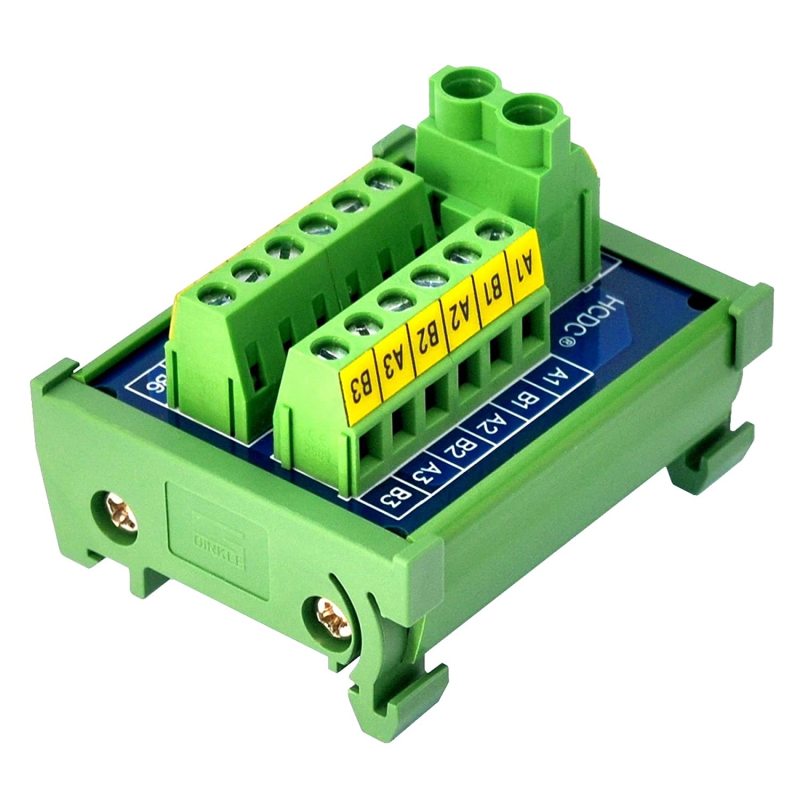 DIN Rail Mount 30Amp 48V 2x6 Position Screw Terminal Block Distribution Module