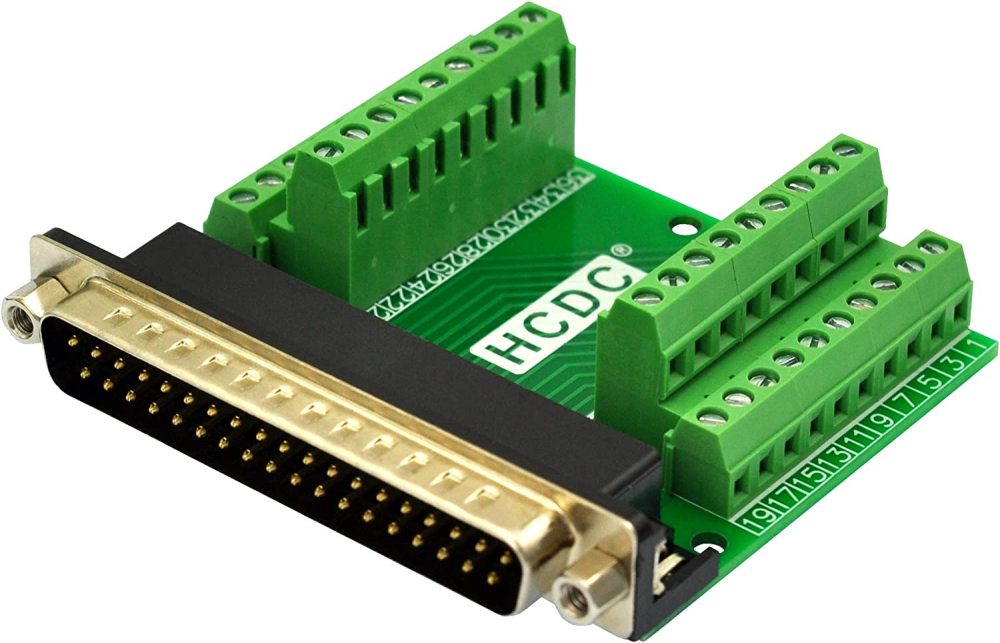 Slim Right Angle D-SUB Header Breakout Board Terminal Block DSUB Connector Module (DB37 Male)